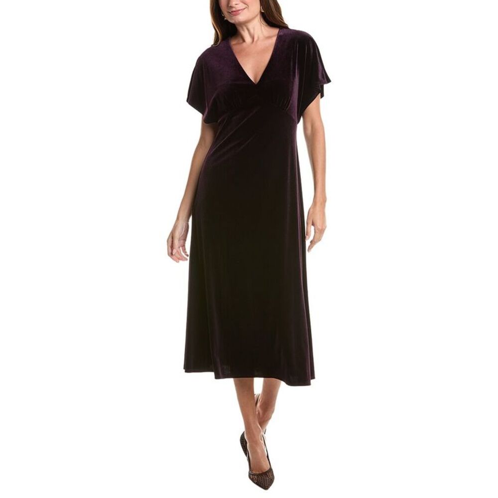 Taylor Womens  Velvet Midi Dress, Purple